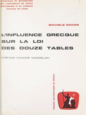 cover image of L'influence grecque sur la loi des Douze Tables